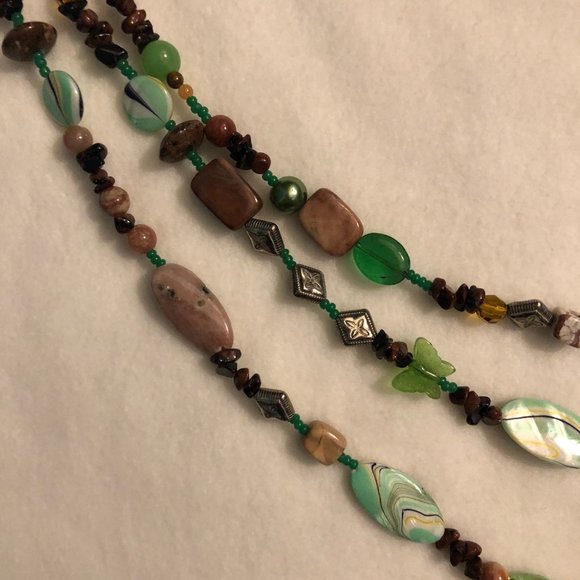 Betsy Michaels Jasper Glass Necklace - Picture 3 of 7